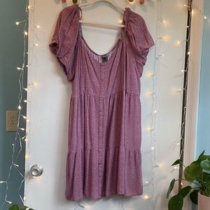 Polka Dot Puff Sleeve Babydoll Dress